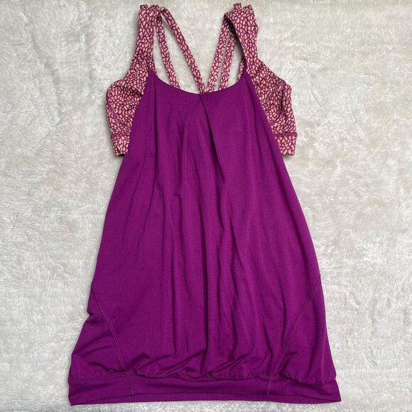 Lululemon Women's Purple Mosaic Peach Nouveau Limits Tank Top Size 6 - Picture 1 of 6